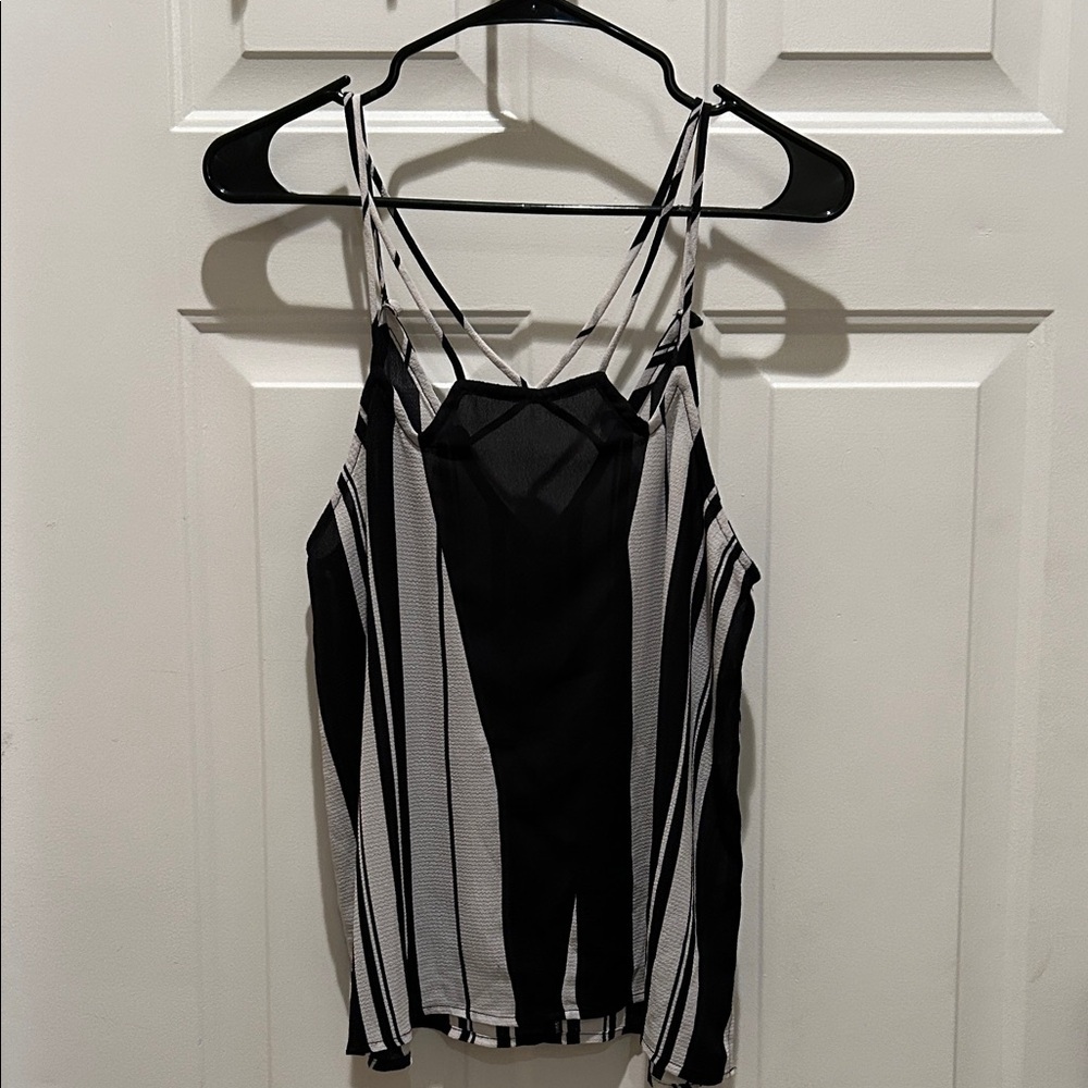 Leith Black and White Striped Camisole
